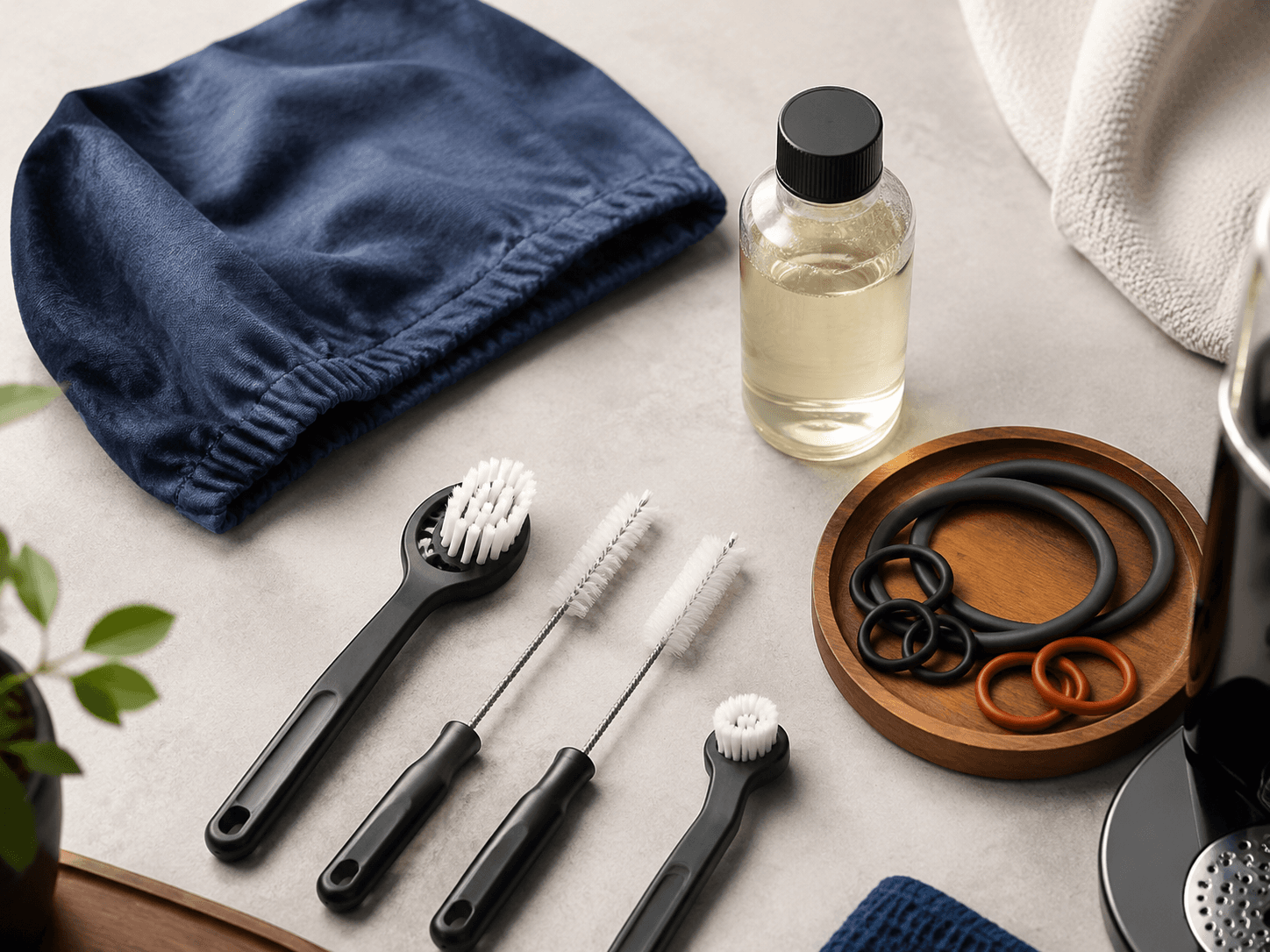 Small Appliance TLC Kit — Descaler, Appliance cleaning brushes, Replacement seal rings